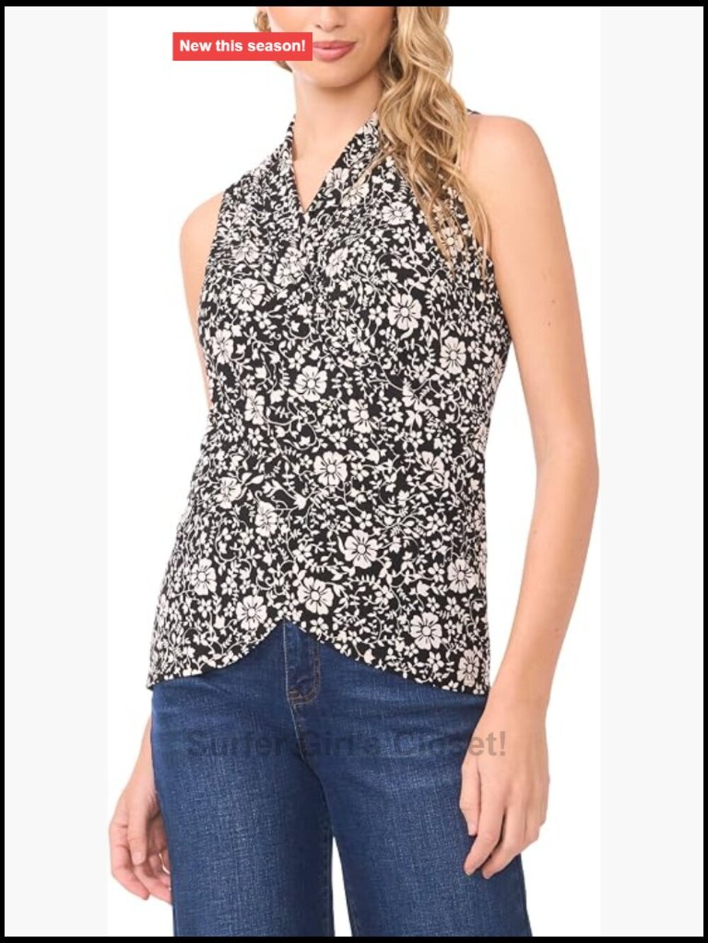 Women's Sleeveless Wrap Tank Top 100% Polyester Front Cross Over
